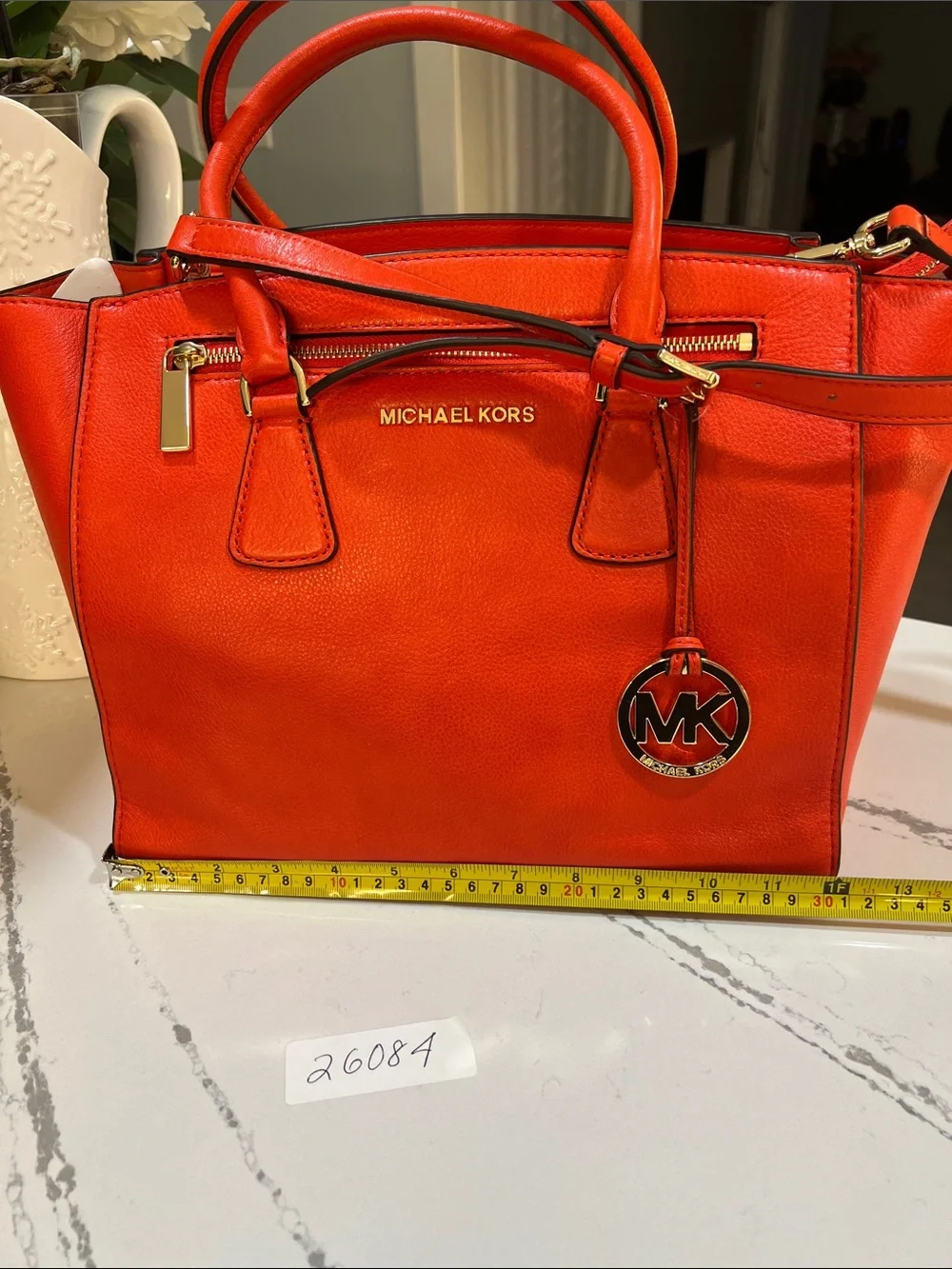 Michael Kors Sophie Mandarin Leather Satchel with MK Charm